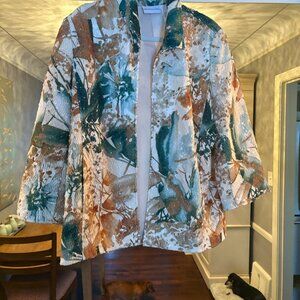 Pre-loved Alfred Dunner Women's Open Front Multi-Colored Blazer. Size 18
